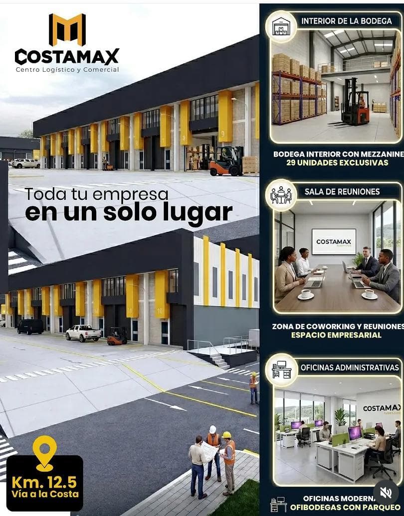 Alquiler de Oficina Bodega via a la Costa km 12.5 COSTAMAX. Z.R - 1