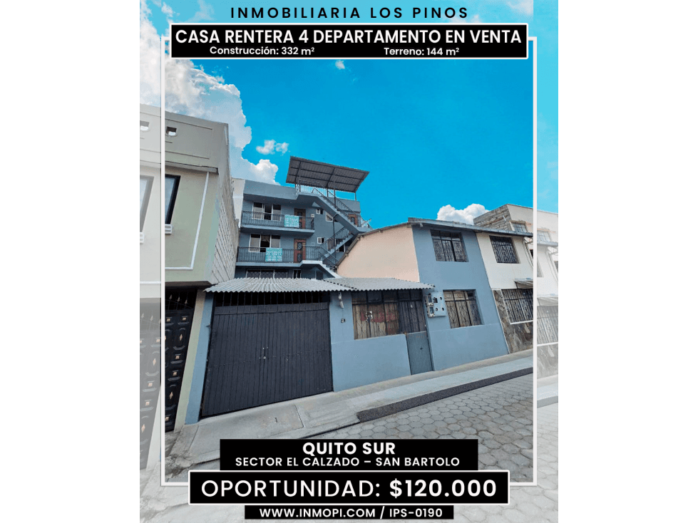 INMOPI VENDE CASA RENTERA QUITO SUR IPS-0190 - 1
