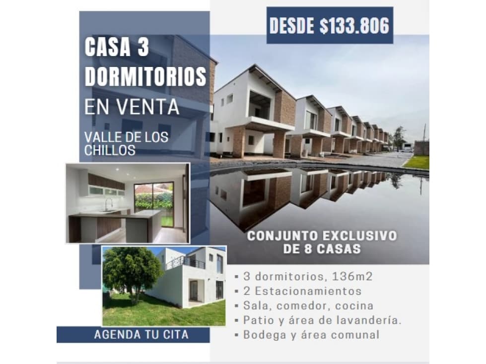 VENTA CASAS 3 HABITACIONES EN EL VALLE DE LOS CHILLOS. NR - 1