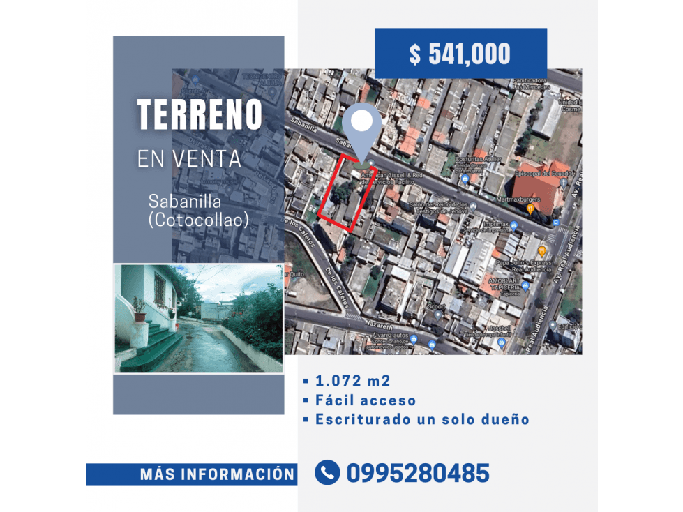 VENTA TERRENO SECTOR COTOCOLLAO -SABANILLA (VEB) - 1