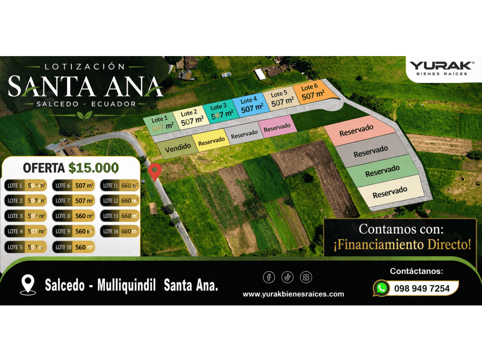 Lotes en Salcedo Mulliquindil Santa Ana - 1