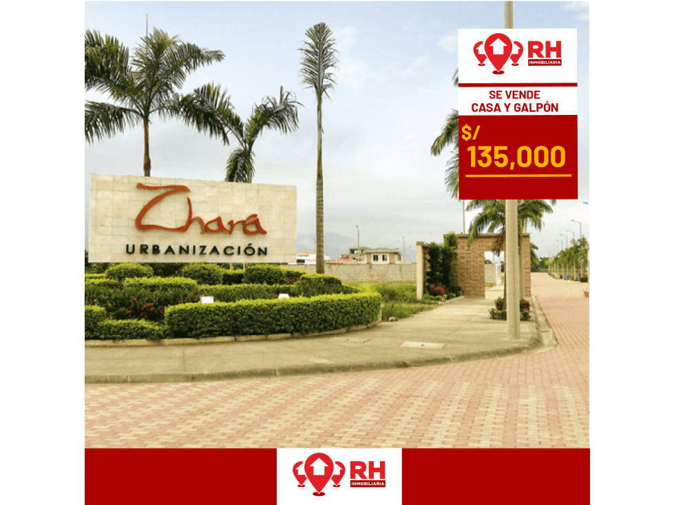 Casa en venta, Urbanización Zhara, Pasaje. - 1