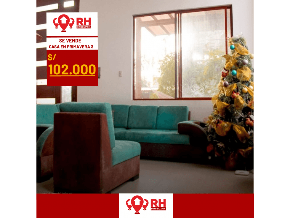CASA EN VENTA DE 4 HABITACIONES EN LA PRIMAVERA TRES, MACHALA #CDHZ - 1