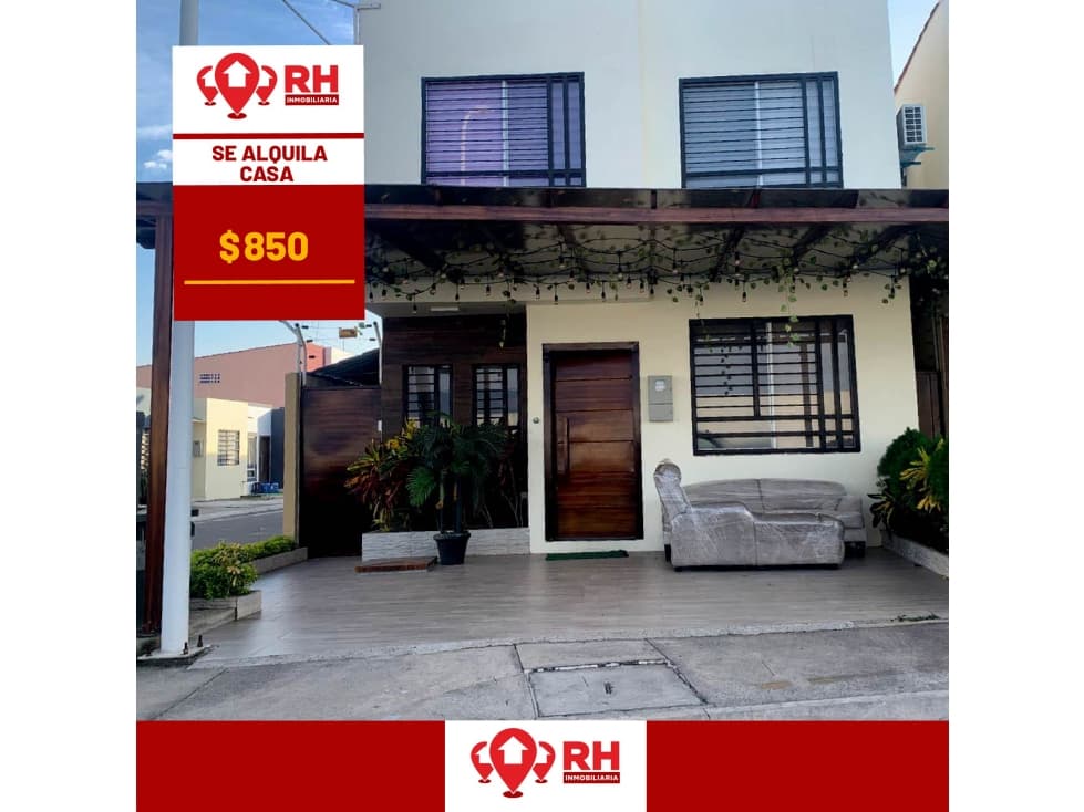 CASA EN URBANIZACIÓN PRIVADA "MIRACIELO" EN ALQUILER, MACHALA - 1