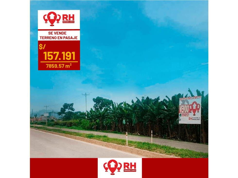 TERRENO EN VENTA EN VIA PRINCIPAL A PASAJE DE 7.859,57 m2 #871 - 1