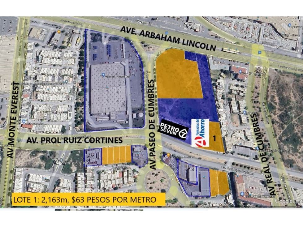 TERRENO EN RENTA CUMBRES FRENTE A REST LA JIRAFA 2163 M2 $ 136.000 - 1