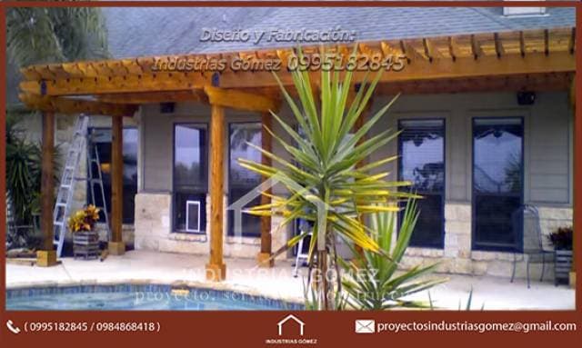 pergolas en madera policarbonato, pergola, Industrias Gomez, ecuador, quito, pichincha. - 1