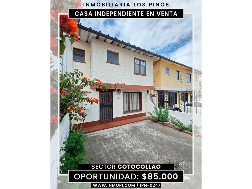 INMOPI VENTA CASA INDEPENDIENTE COTOCOLLAO IPN-0247 - 1