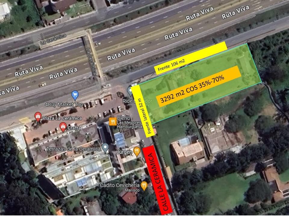 Terreno en VENTA ESQUINERO COMERCIAL O RESIDENCIAL CUMBAYA TUMBACO RUTA VIVA Y CERAMICA - 1