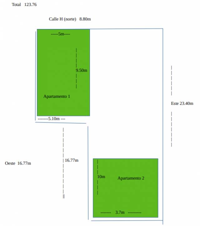 Terreno con dos apartamentos