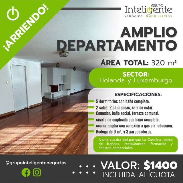 ARRIENDO DEPARTAMENTO PARA VIVIENDA Y OFICINA