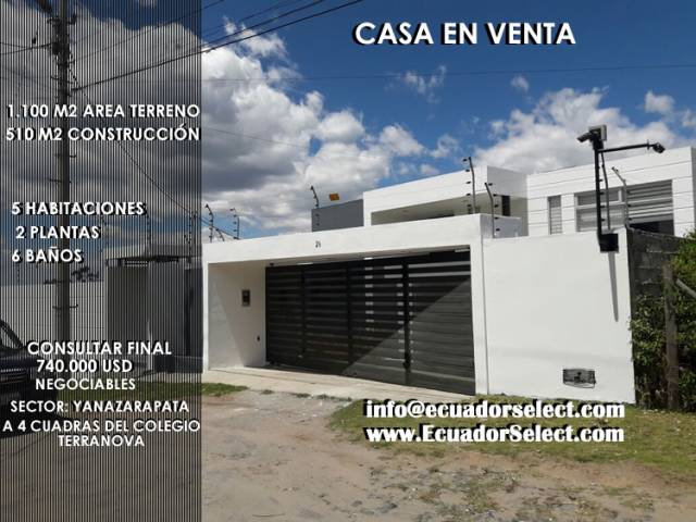 CASA DE LUJO EN CUMBAYA  . 740.000  NEGOCIABLES