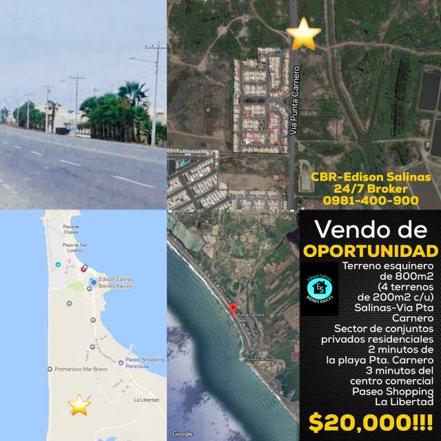 Vendo de Oportunidad Terreno de 800 m2 Cerca a Carretero Principal Via Pta Carnero Salinas