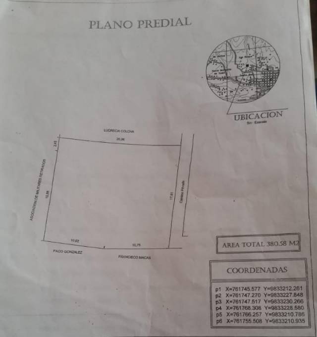 Terreno de 380 m² hubicado en guano barrio San Roque, 25000 con servicios basicos.