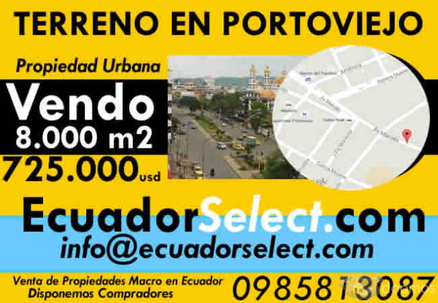 TERRENO URBANO  DE VENTA EN PORTOVIEJO.