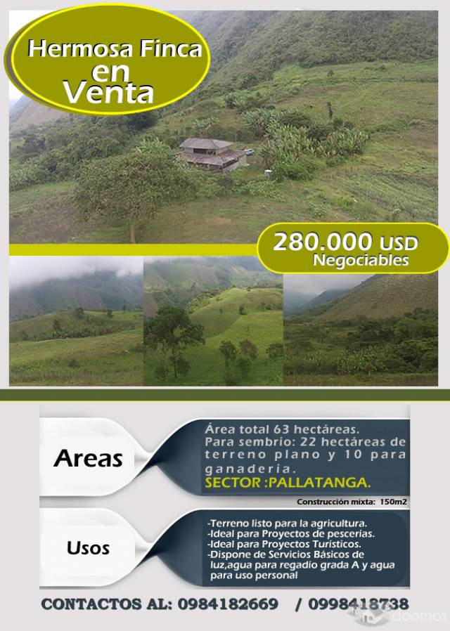 De oportunidad vendo FINCA varios Usos